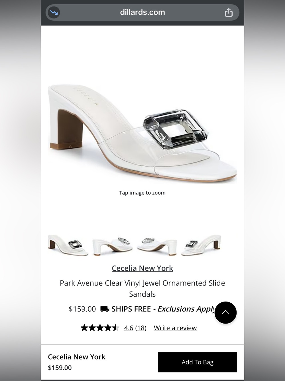 Cecelia New York Park Ave Gem Jeweled Heeled Sandal Alabaster 8.5 NIB